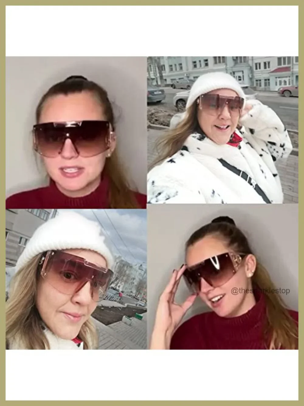 Oversized One Piece Wrap Sunglasses for Men Women UV400